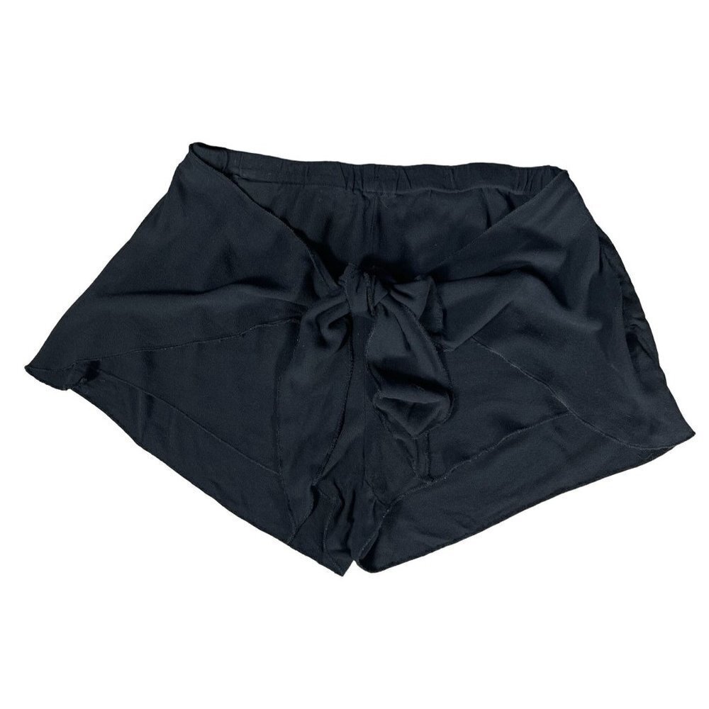 Kendall & Kylie Front Tie Lightweight Shorts Black Elastic Waist Size M Medium